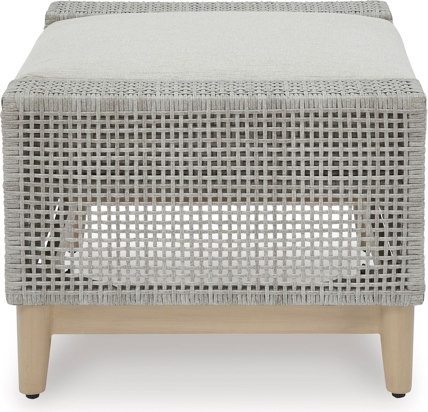 Seton Creek Gray Outdoor Ottoman With Cushion P798814