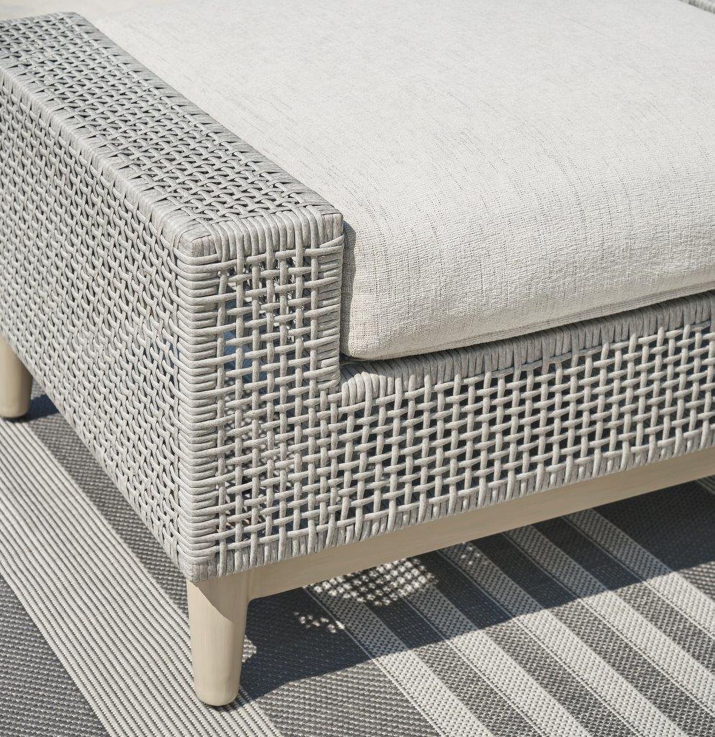Seton Creek Gray Outdoor Ottoman With Cushion P798814