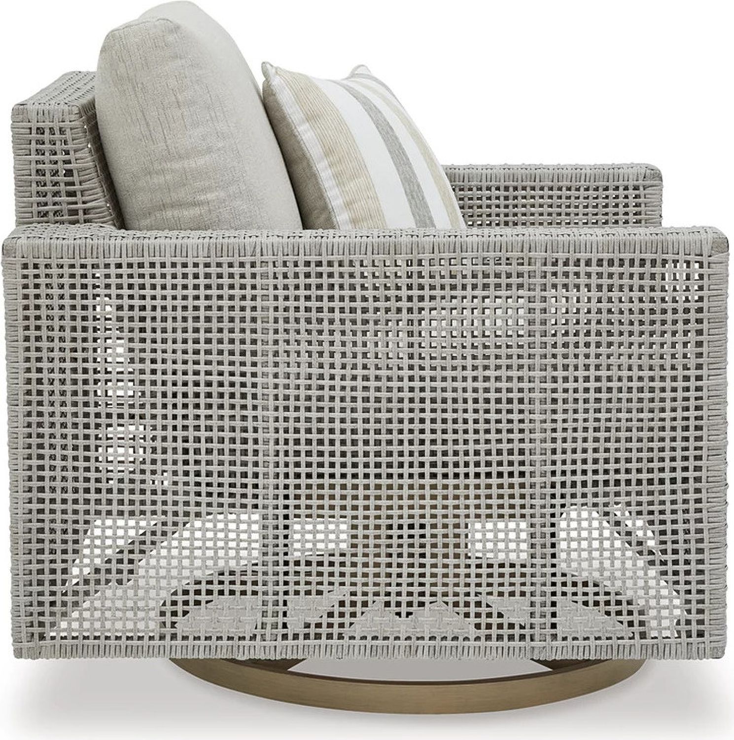 Seton Creek Gray Outdoor Swivel Lounge With Cushion P798821