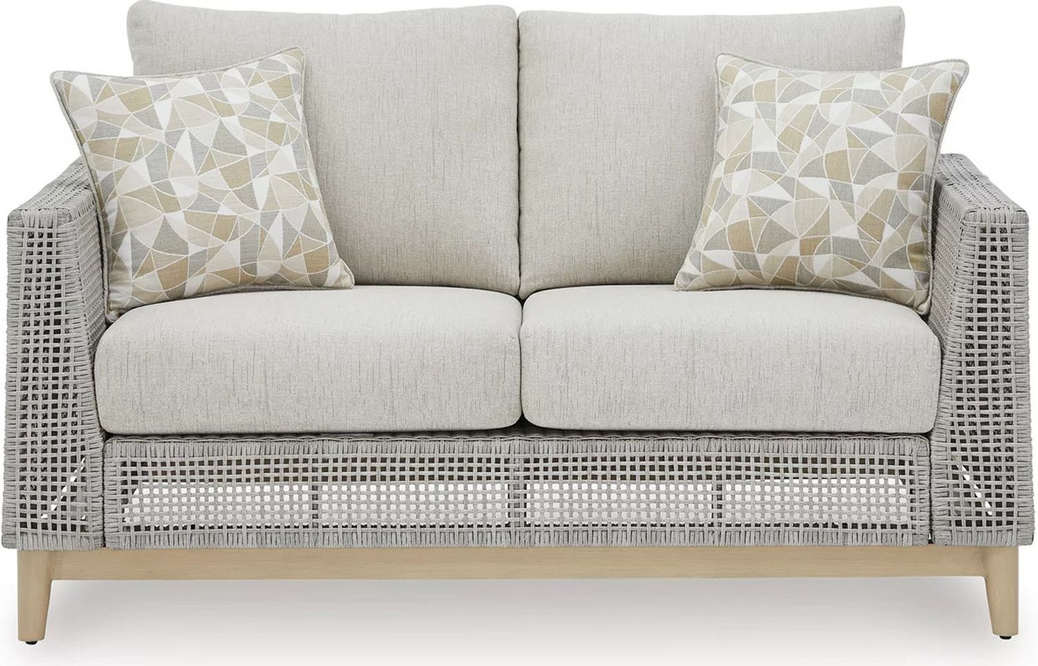 Seton Creek Gray Outdoor Loveseat With Cushion P798835