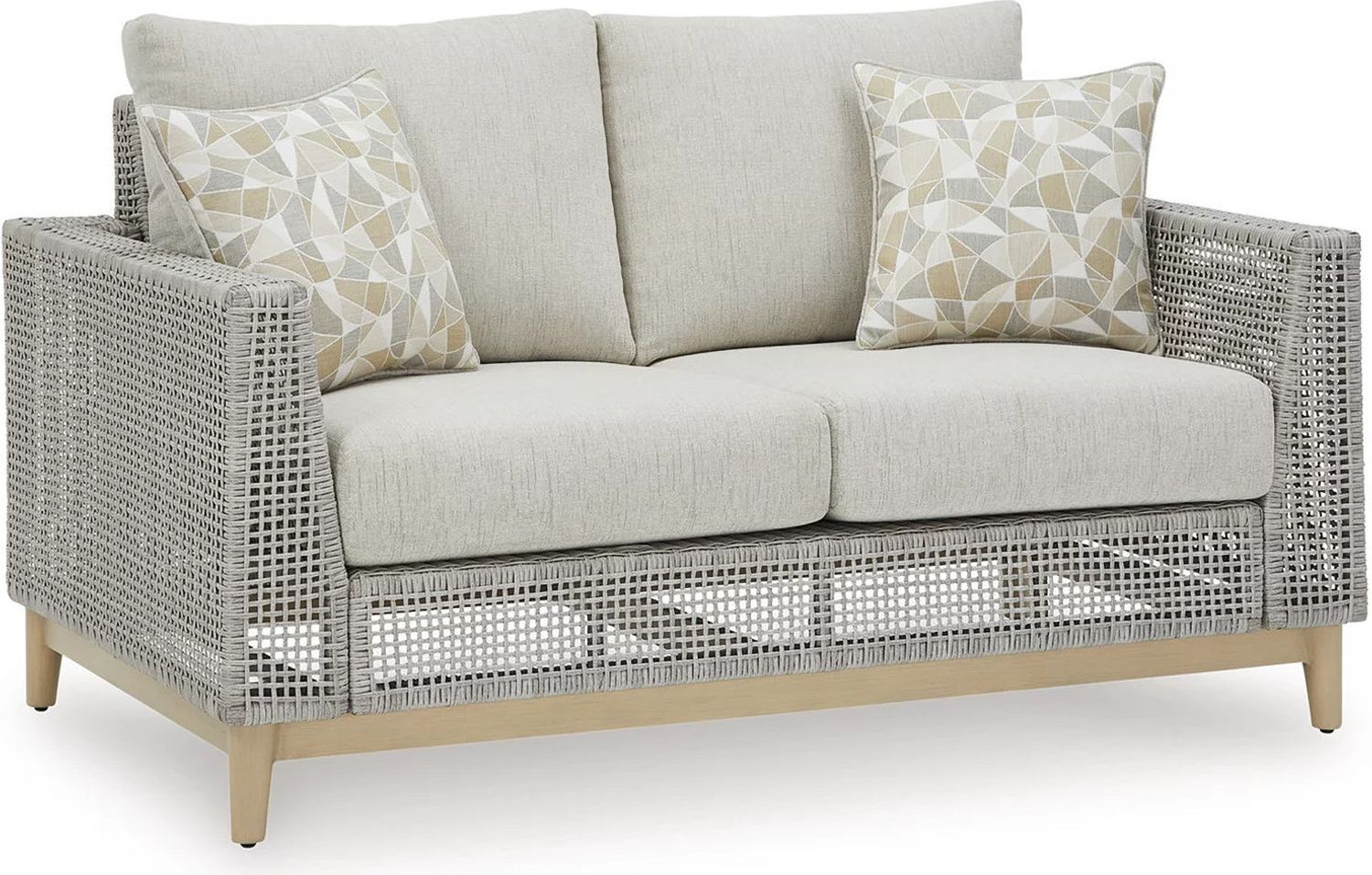 Seton Creek Gray Outdoor Loveseat With Cushion P798835