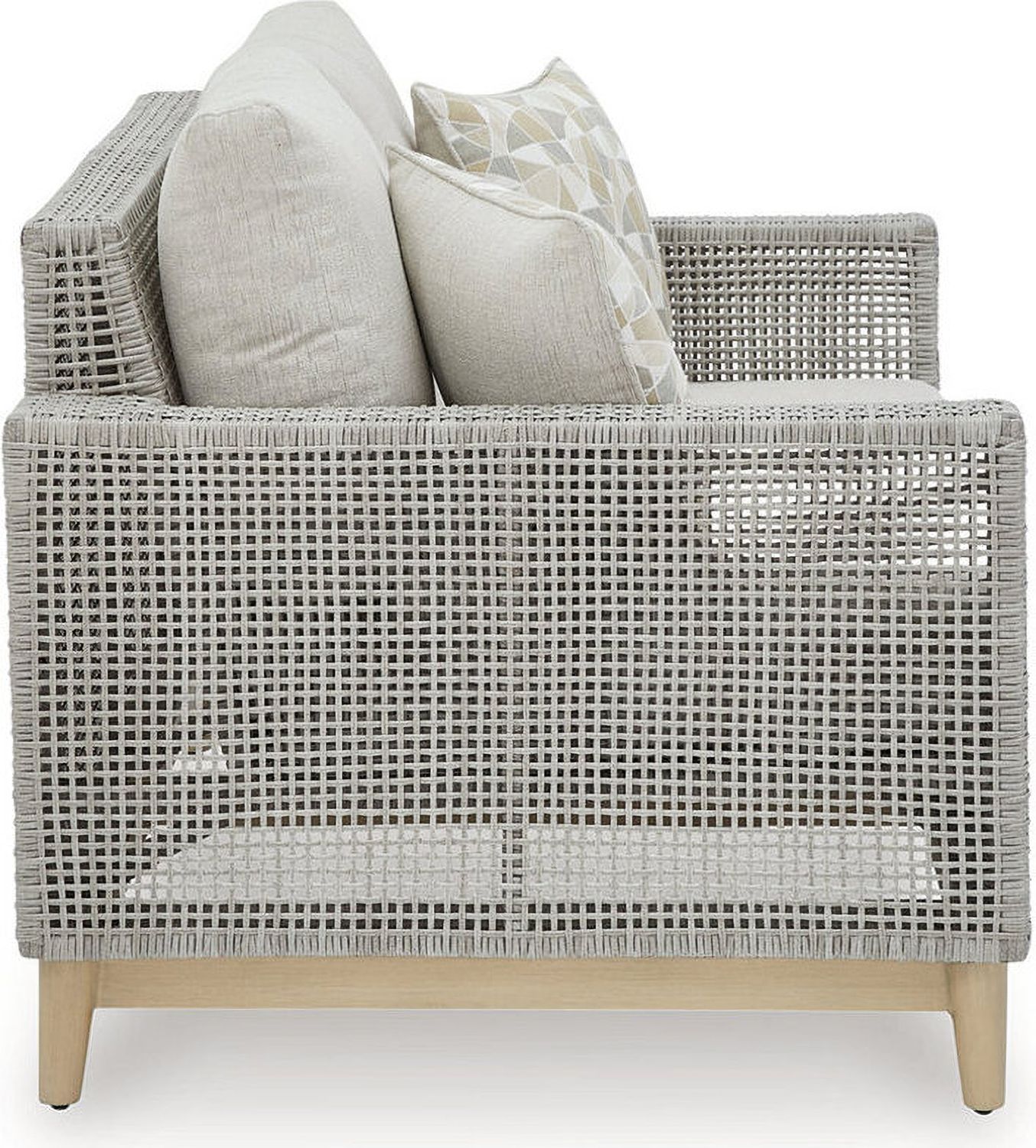 Seton Creek Gray Outdoor Loveseat With Cushion P798835