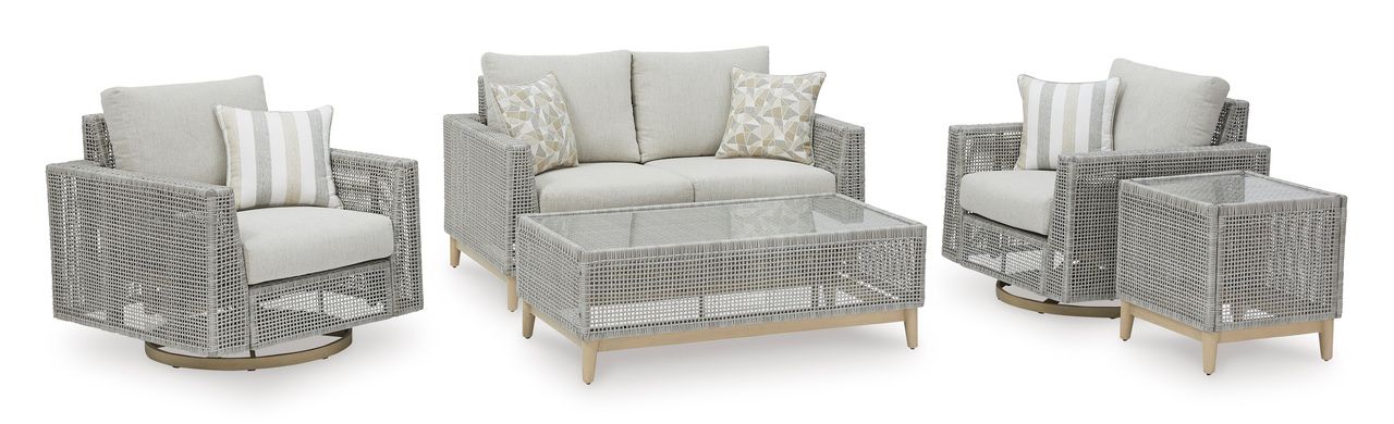 Seton Creek Gray Outdoor Loveseat With Cushion P798835