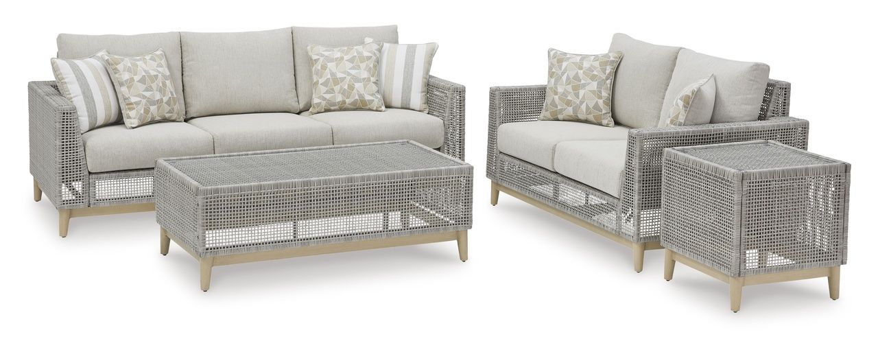 Seton Creek Gray Outdoor Loveseat With Cushion P798835