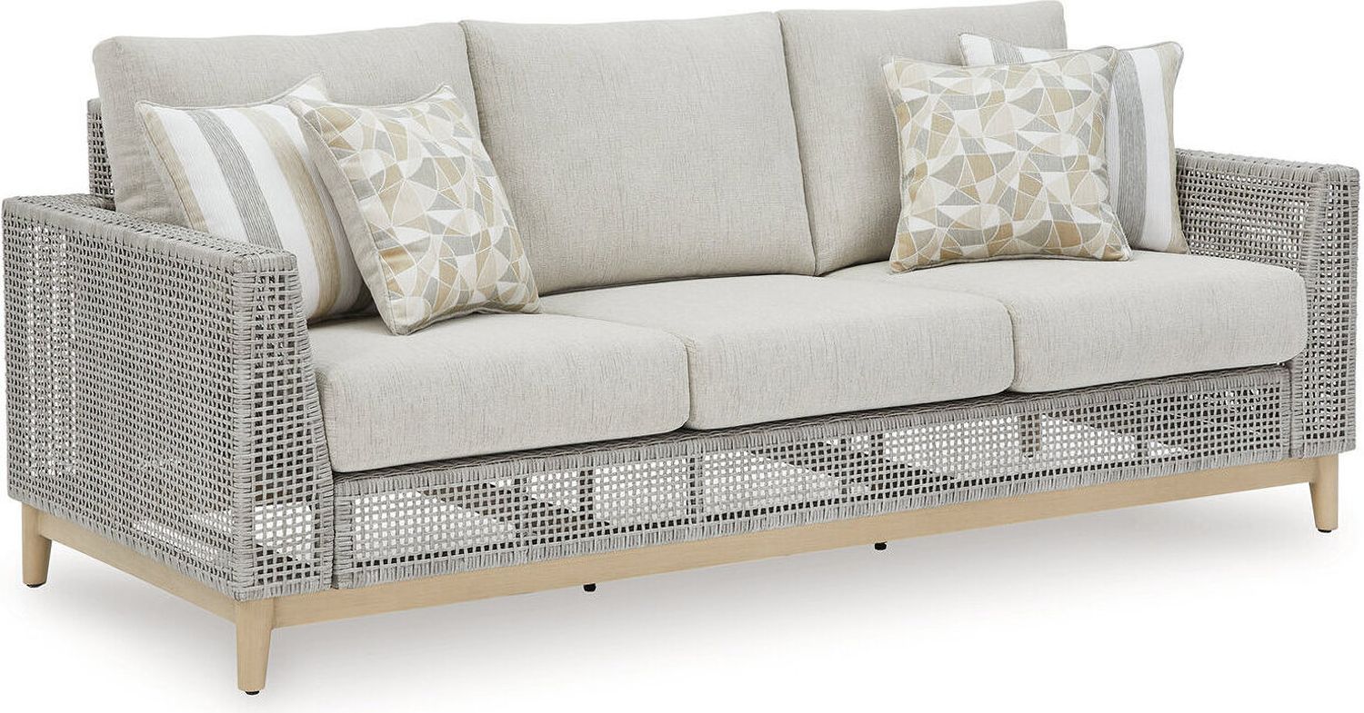 Seton Creek Gray Outdoor Sofa With Cushion P798838