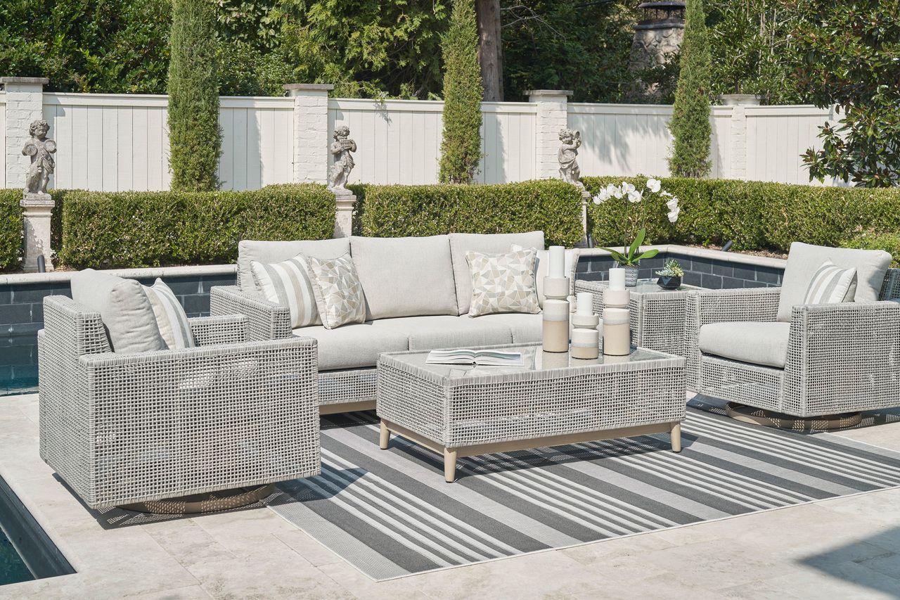 Seton Creek Gray Outdoor Sofa With Cushion P798838