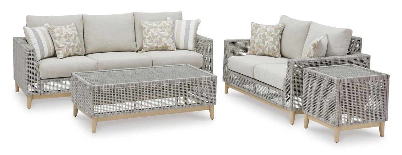 Seton Creek Gray Outdoor Sofa With Cushion P798838