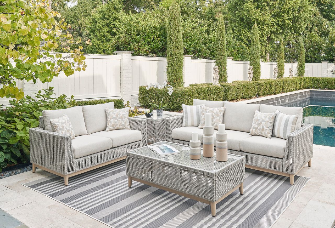Seton Creek Gray Outdoor Sofa With Cushion P798838