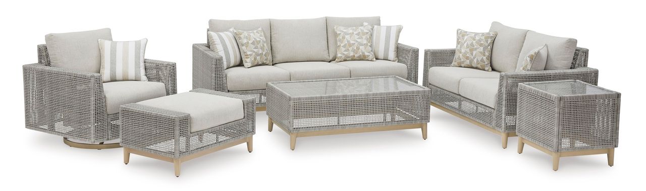 Seton Creek Gray Outdoor Sofa With Cushion P798838