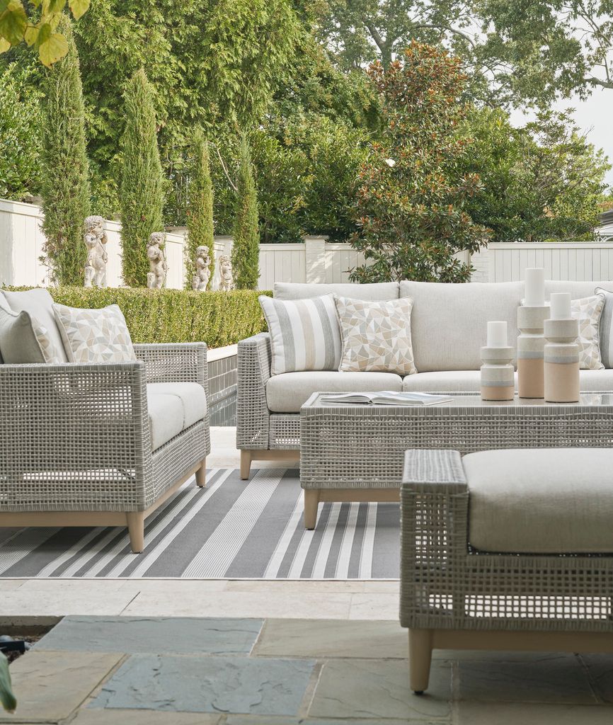 Seton Creek Gray Outdoor Sofa With Cushion P798838