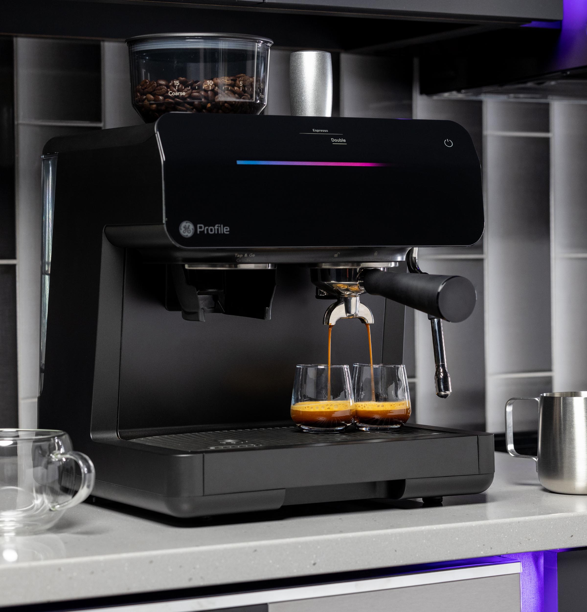 GE Profile Semi Automatic Espresso Machine + Frother P7CESAS6RBB