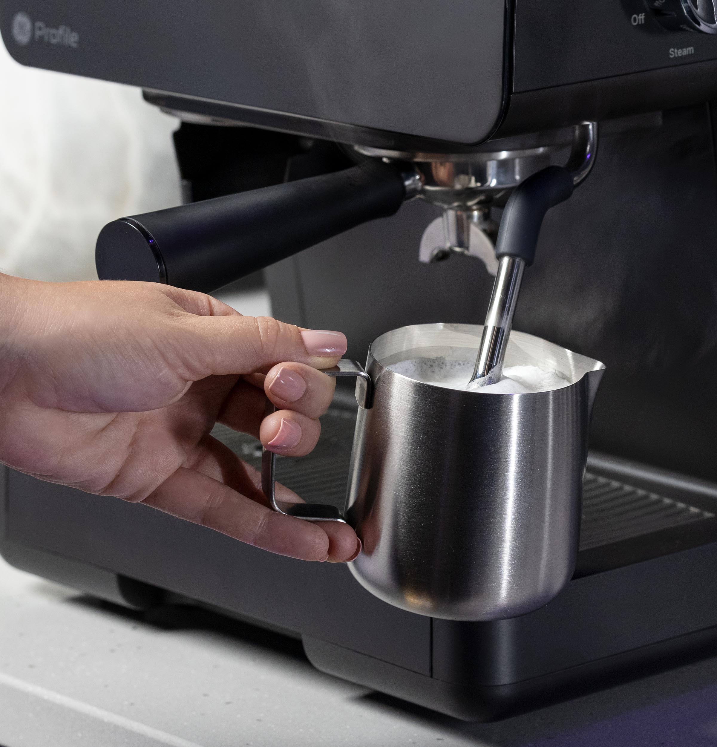 GE Profile Semi Automatic Espresso Machine + Frother P7CESAS6RBB