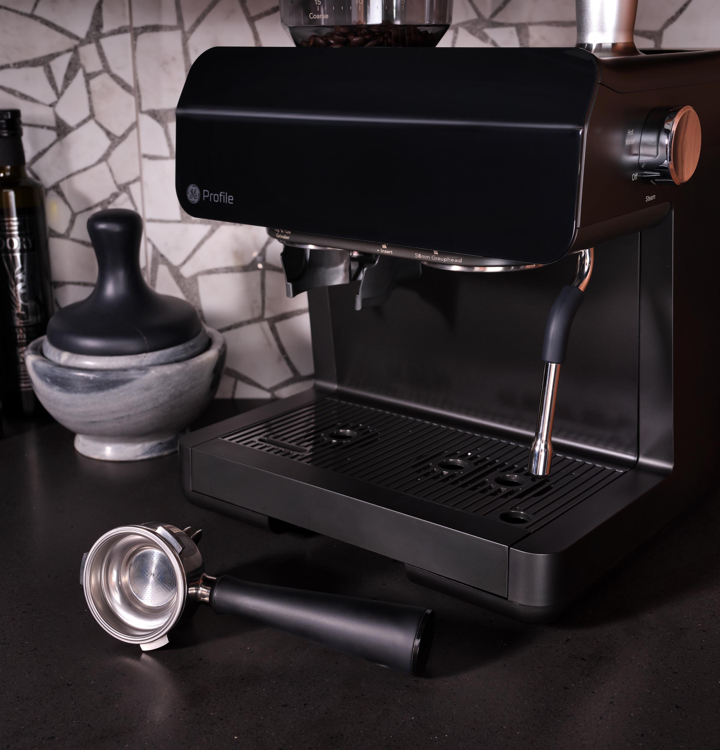 GE Profile Semi Automatic Espresso Machine + Frother P7CESAS6RBB