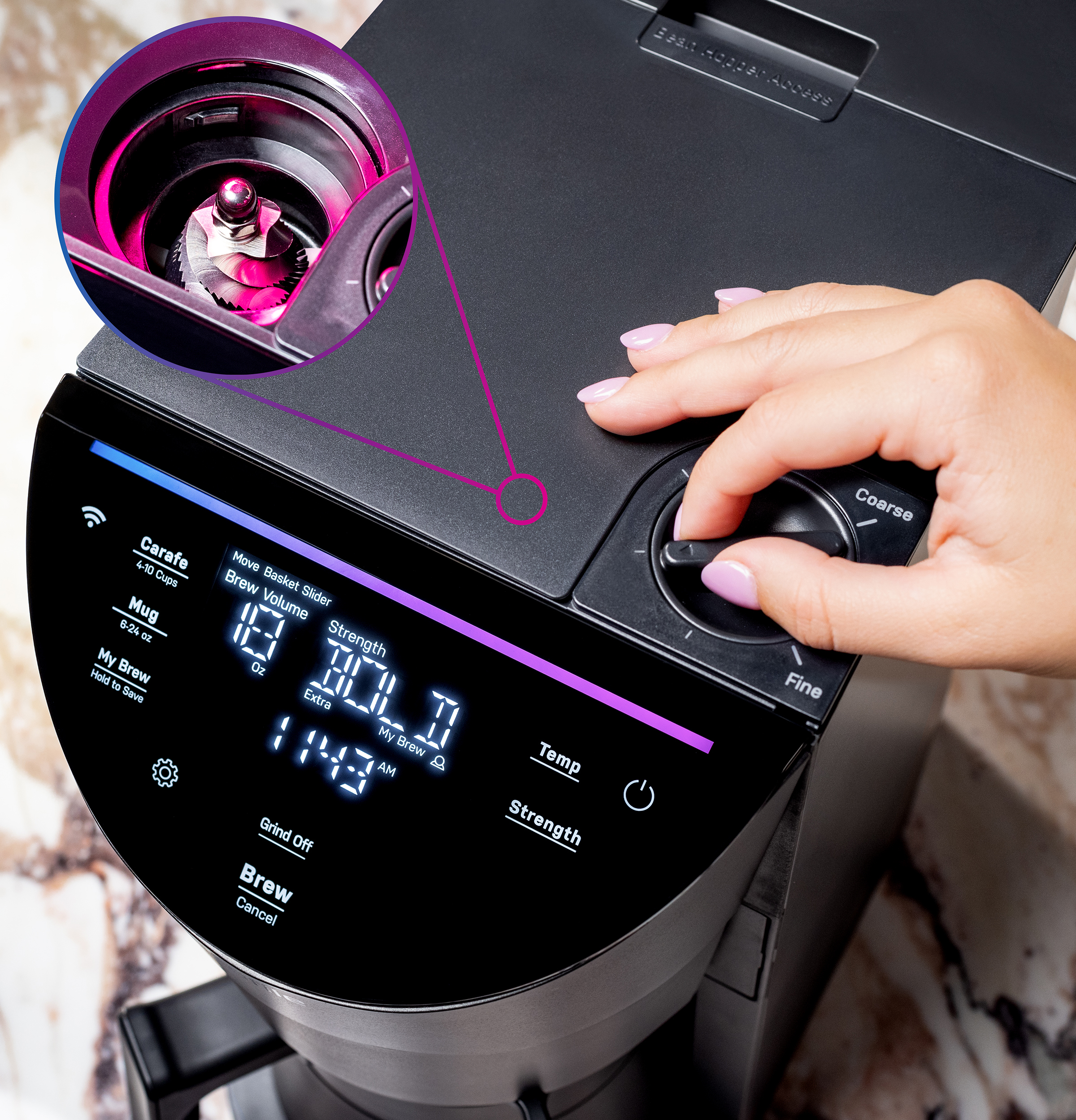 Smart Grind and Brew Coffee Maker with Podless Single Serve P7CGAAS6TBB