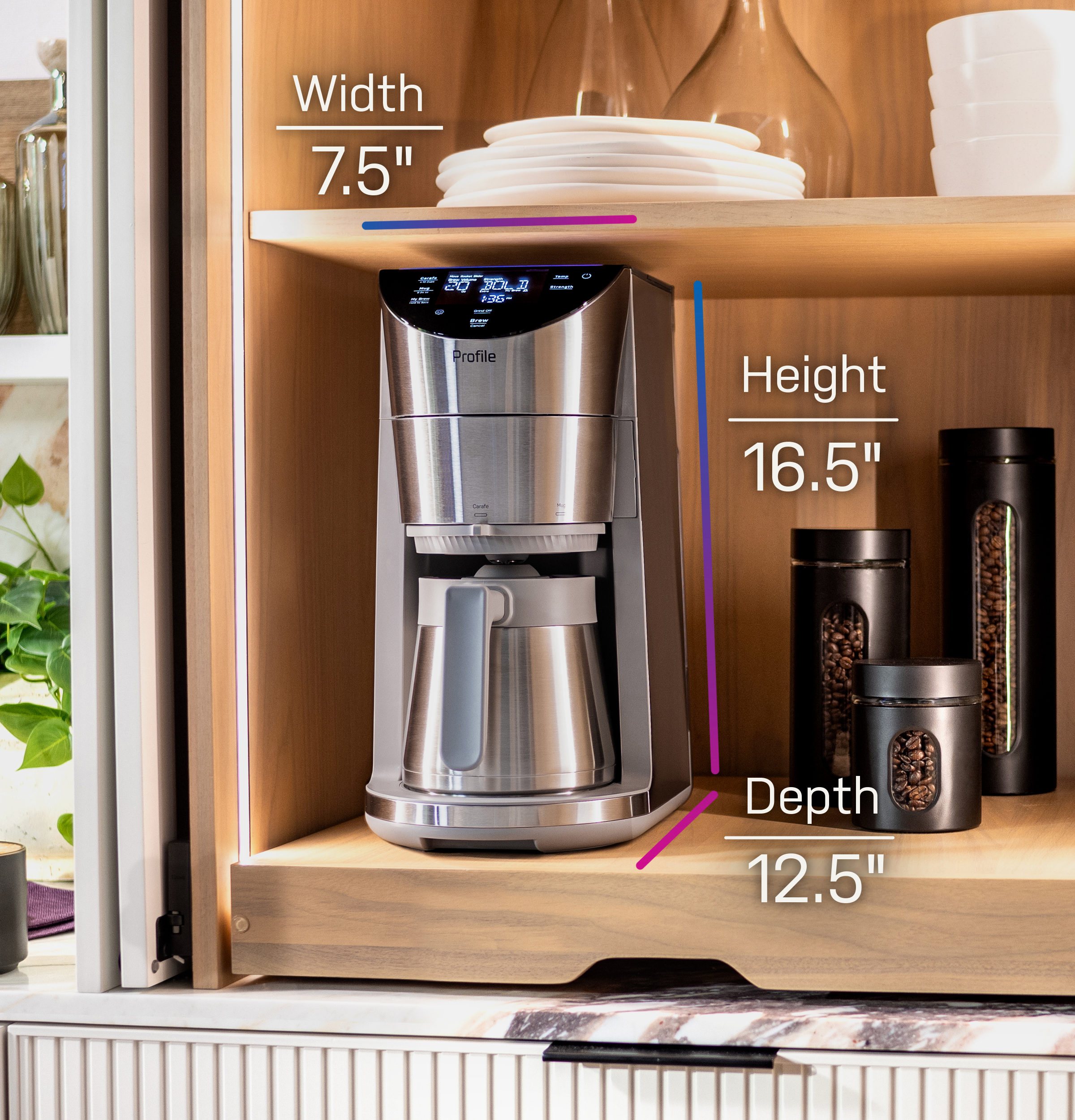 Smart Grind and Brew Coffee Maker with Podless Single Serve P7CGAAS6TBB