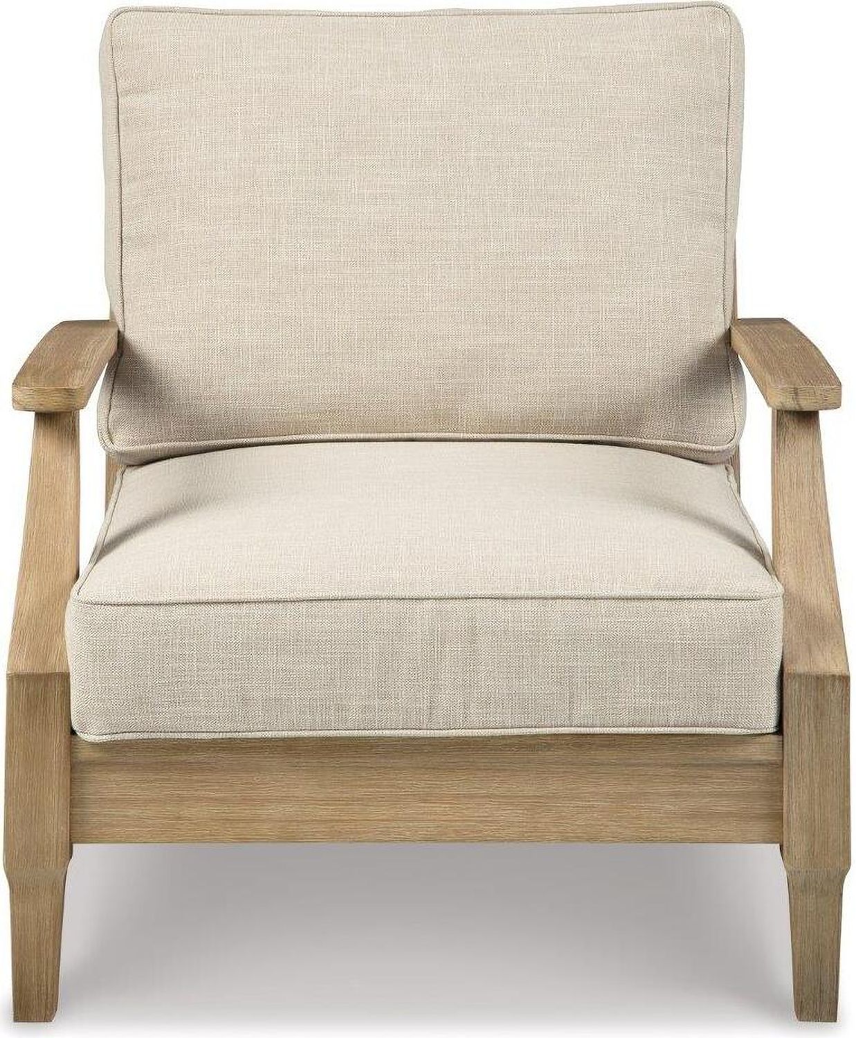Clare View Beige Outdoor Lounge Chair With Cushion P801820