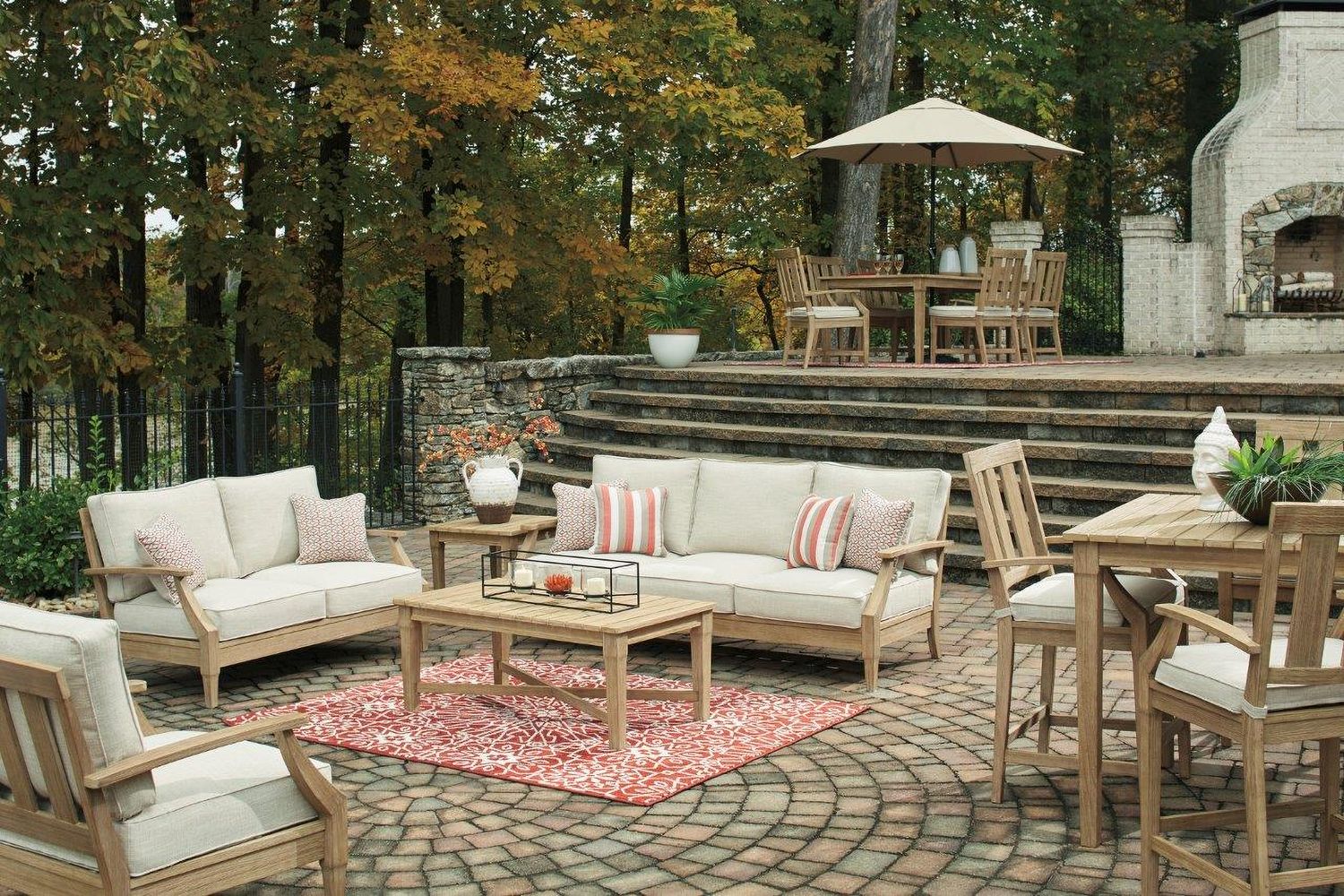 Clare View Beige Outdoor Lounge Chair With Cushion P801820