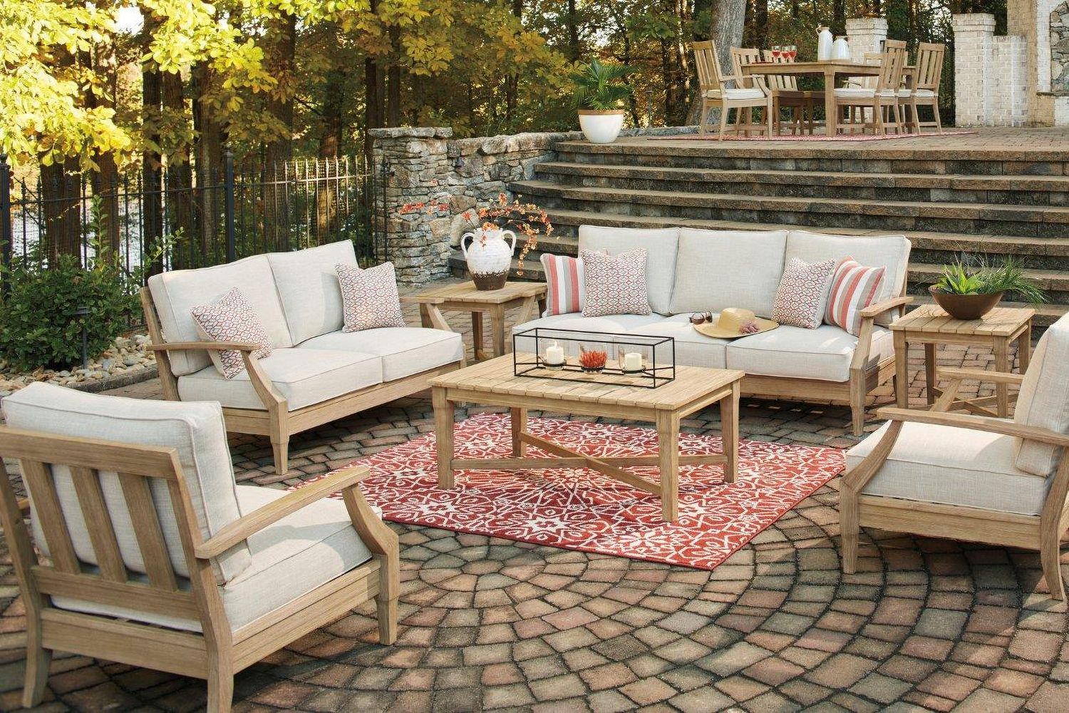 Clare View Beige Outdoor Lounge Chair With Cushion P801820