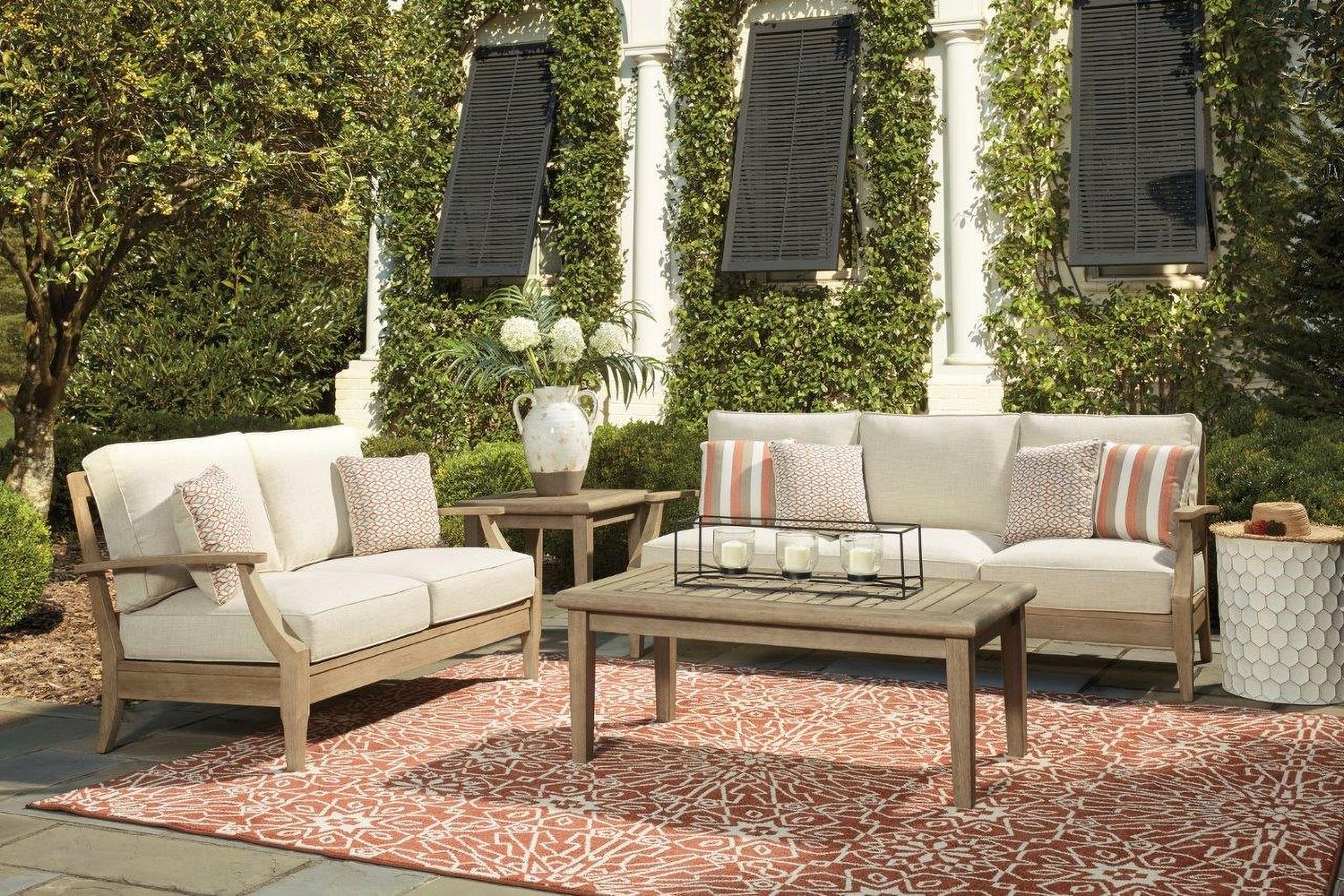 Clare View Beige Outdoor Lounge Chair With Cushion P801820