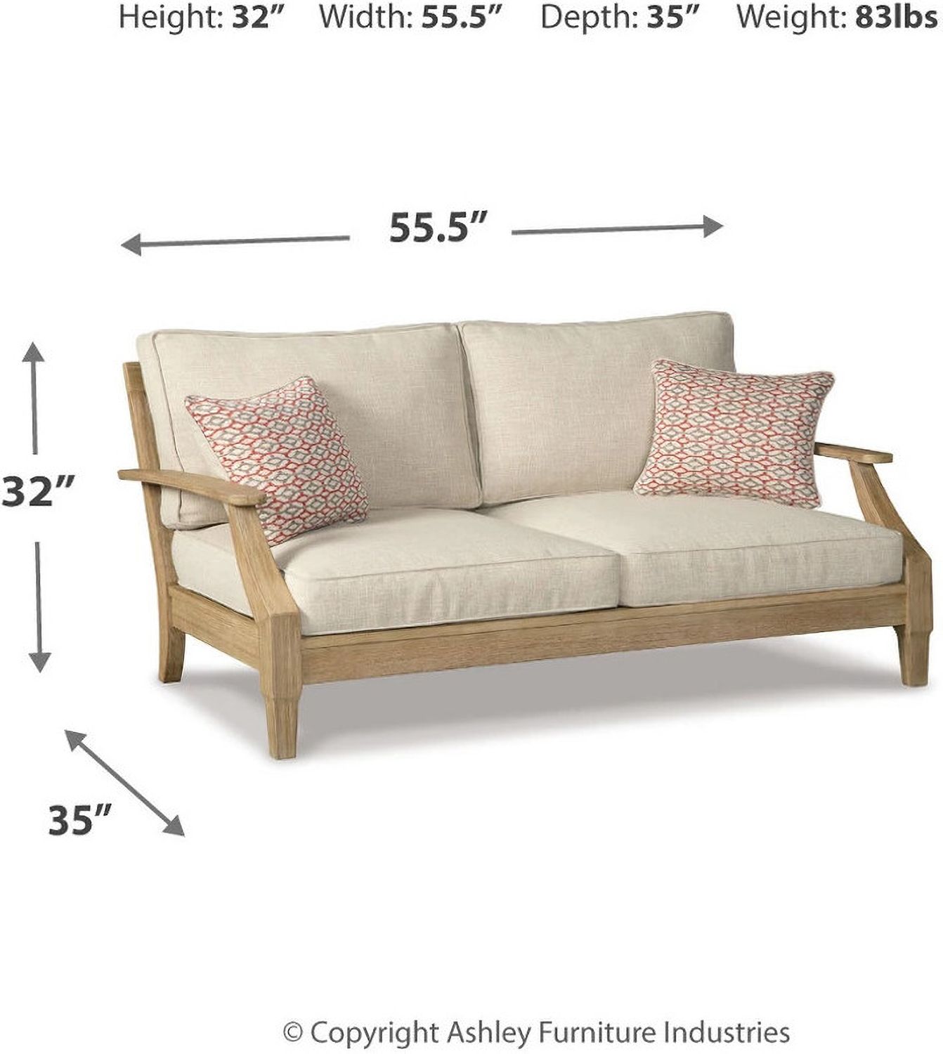 Clare View Beige Outdoor Loveseat with Cushion P801835