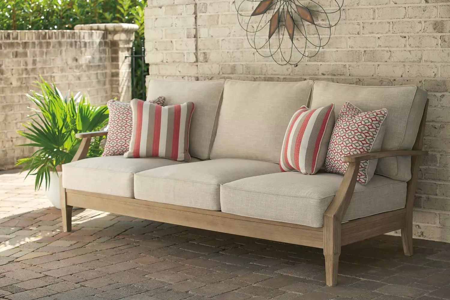Clare View Beige Outdoor Sofa with Cushion P801838