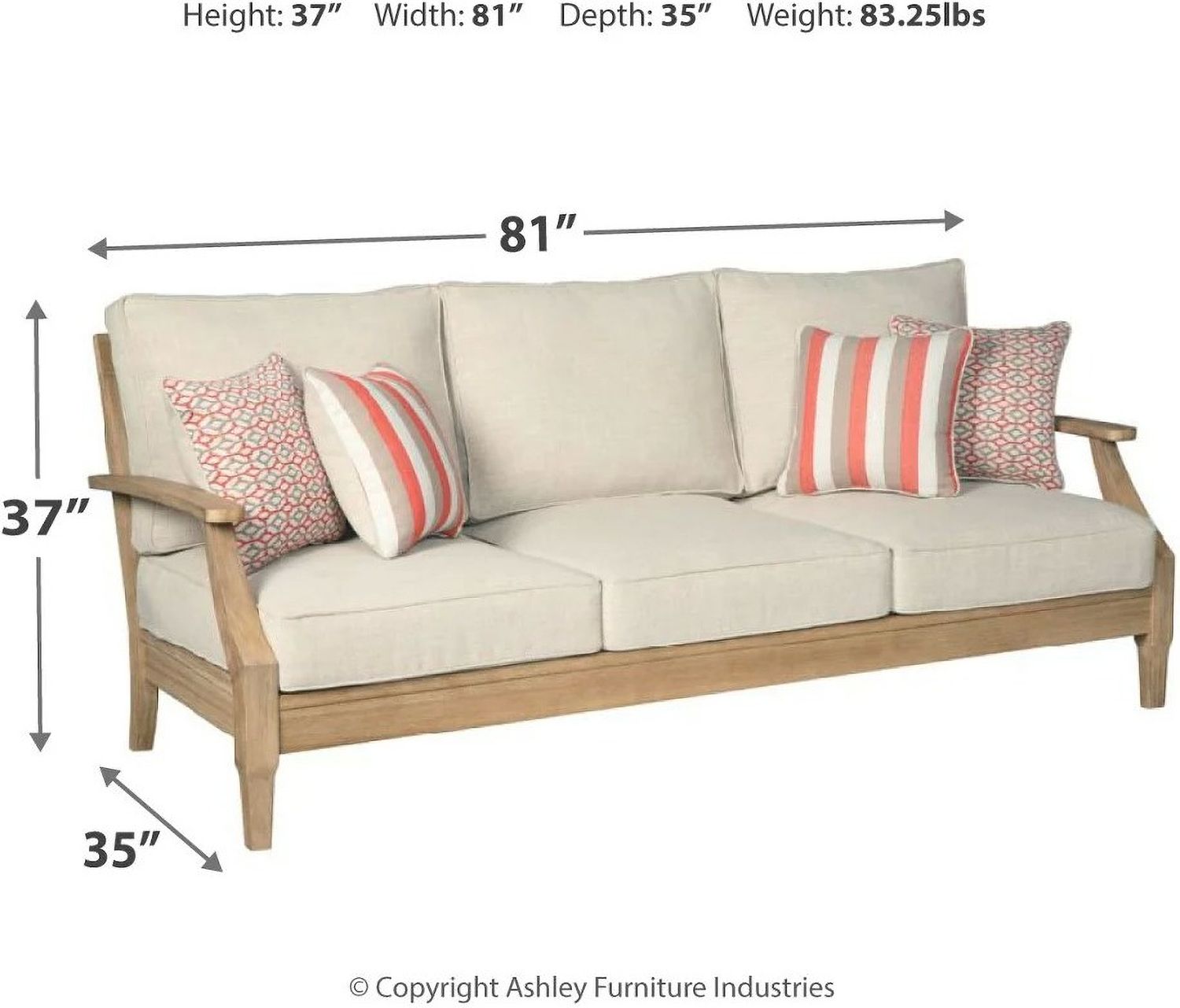 Clare View Beige Outdoor Sofa with Cushion P801838