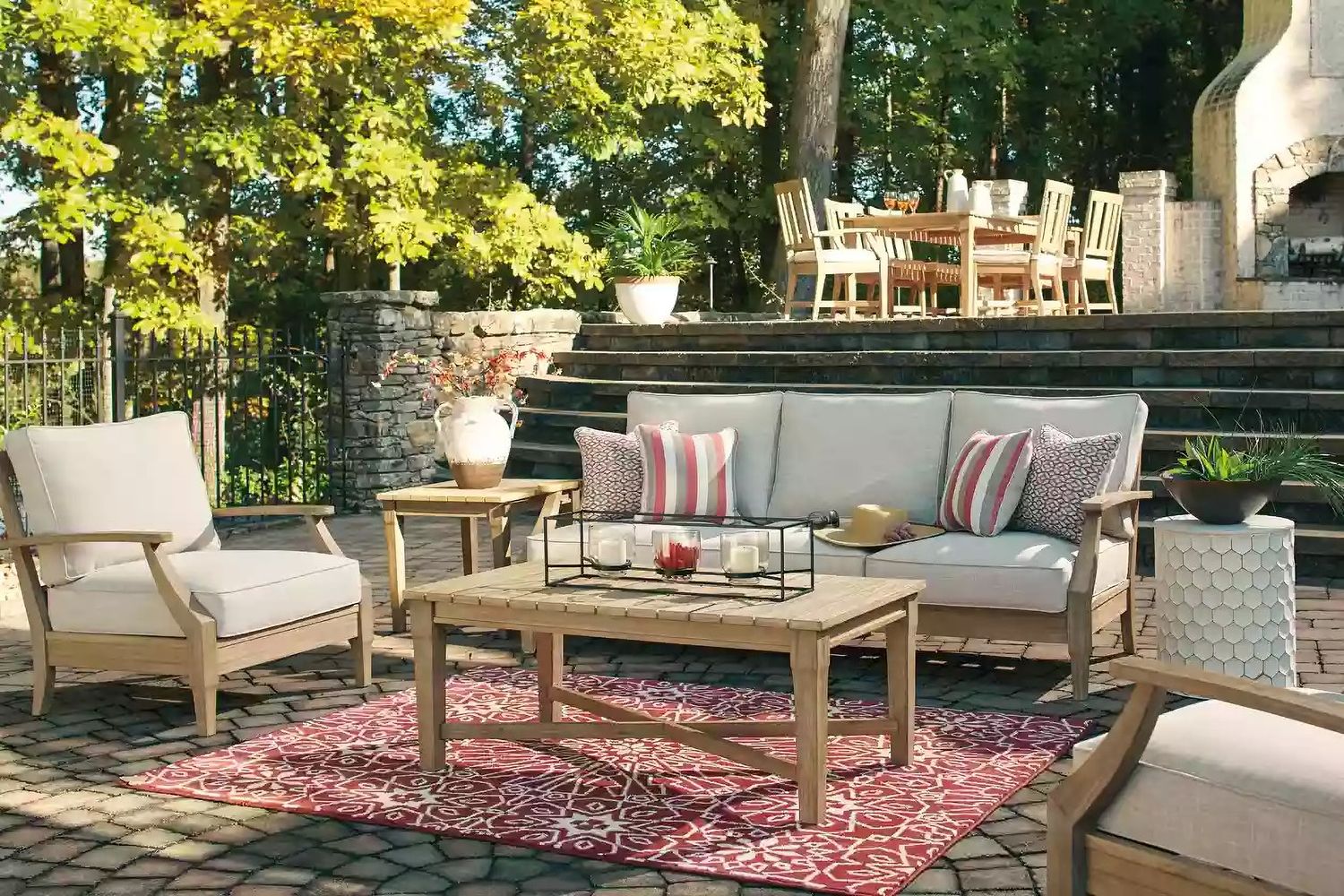 Clare View Beige Outdoor Sofa with Cushion P801838