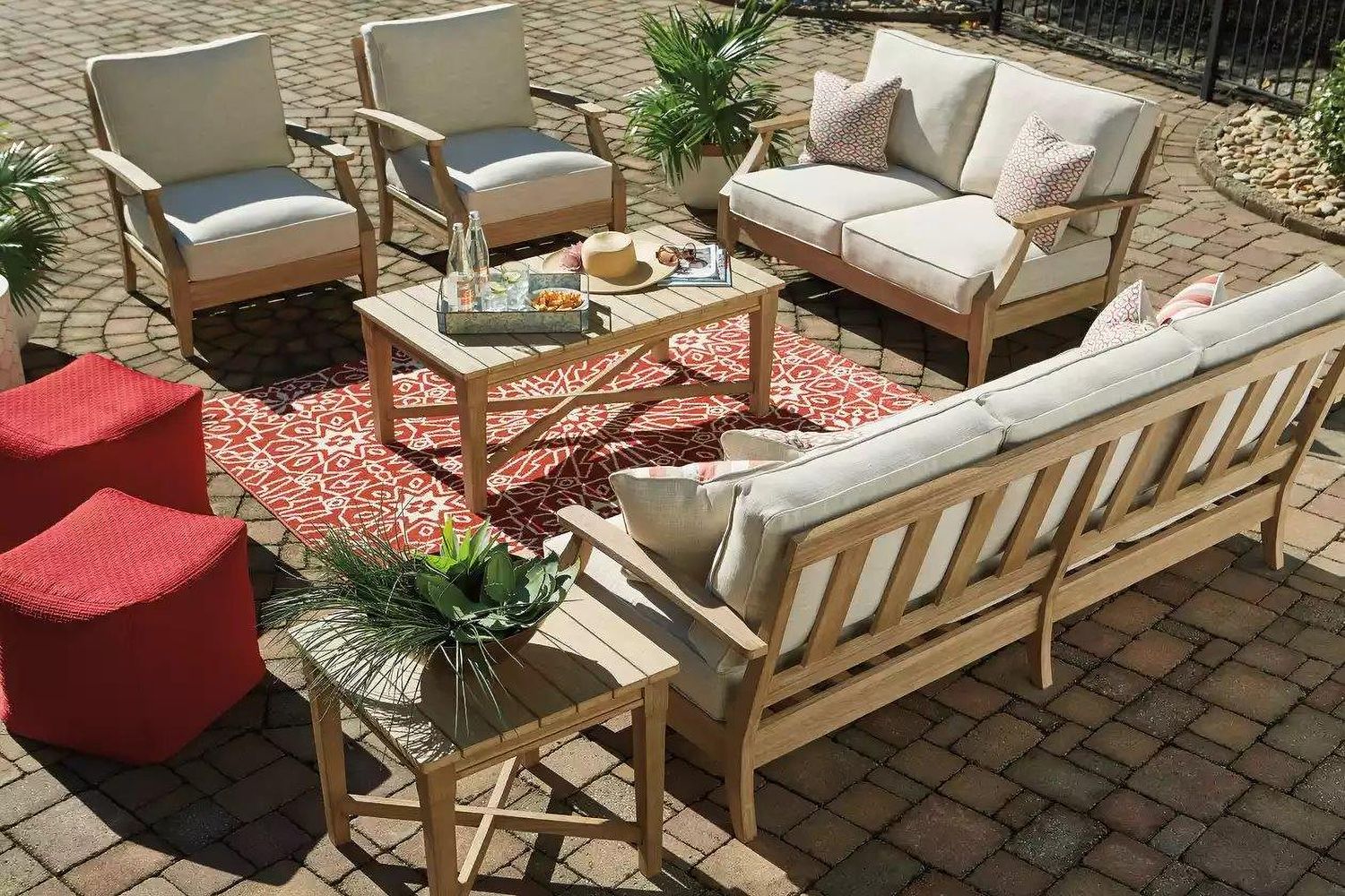 Clare View Beige Outdoor Sofa with Cushion P801838