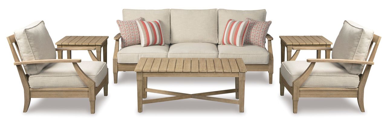 Clare View Beige Outdoor Sofa with Cushion P801838