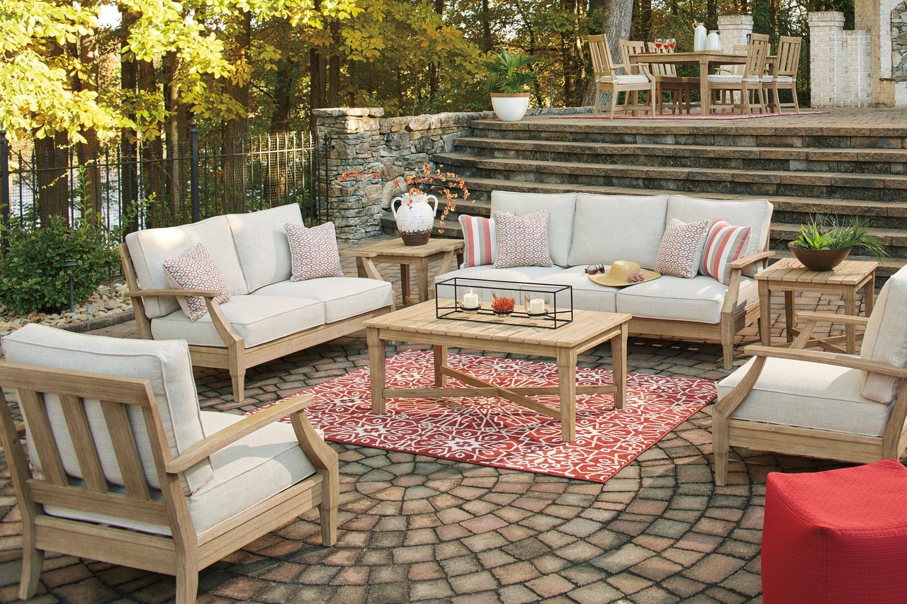 Clare View Beige Outdoor Sofa with Cushion P801838