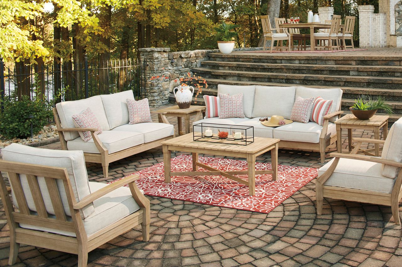 Clare View Beige Outdoor Sofa with Cushion P801838