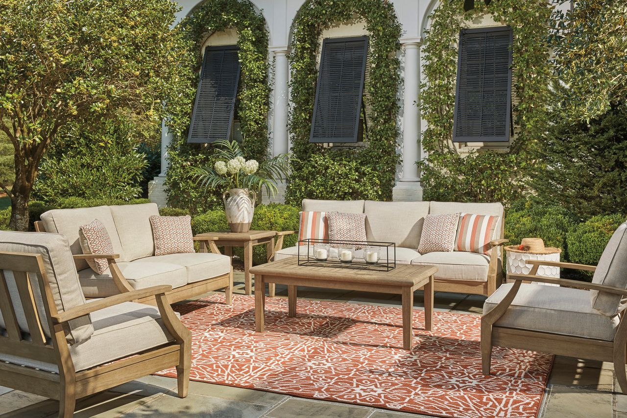 Clare View Beige Outdoor Sofa with Cushion P801838