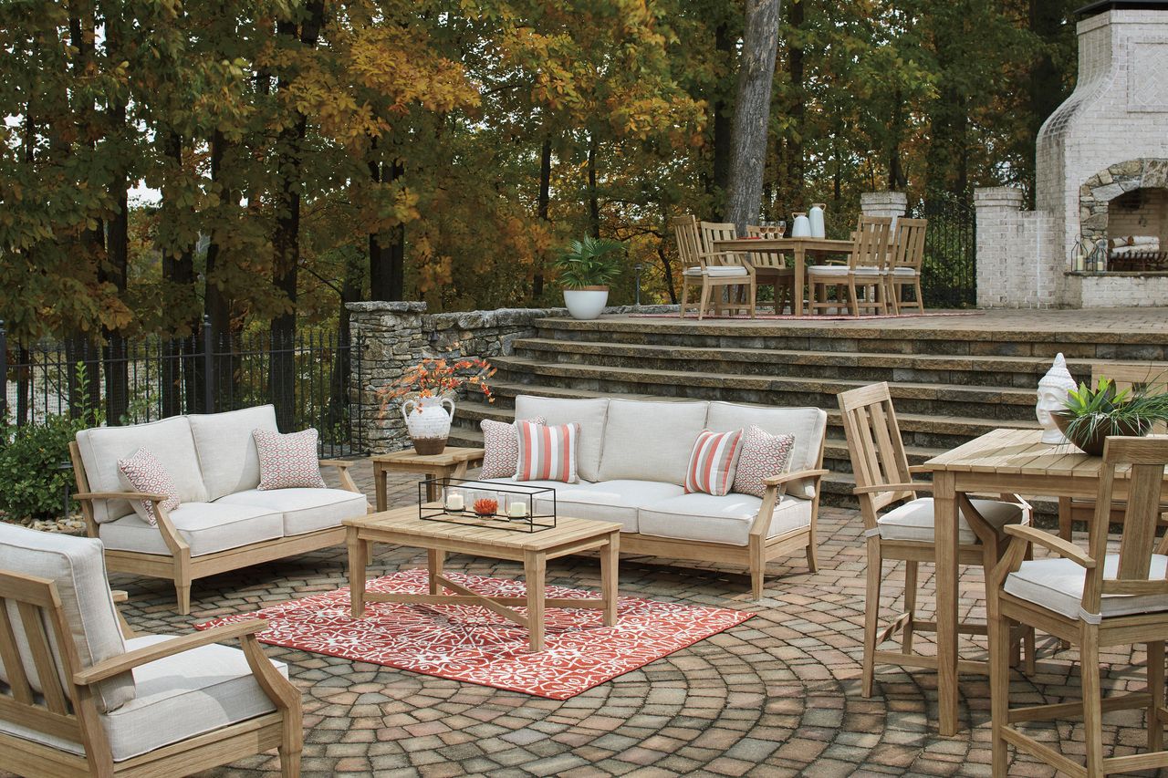 Clare View Beige Outdoor Sofa with Cushion P801838