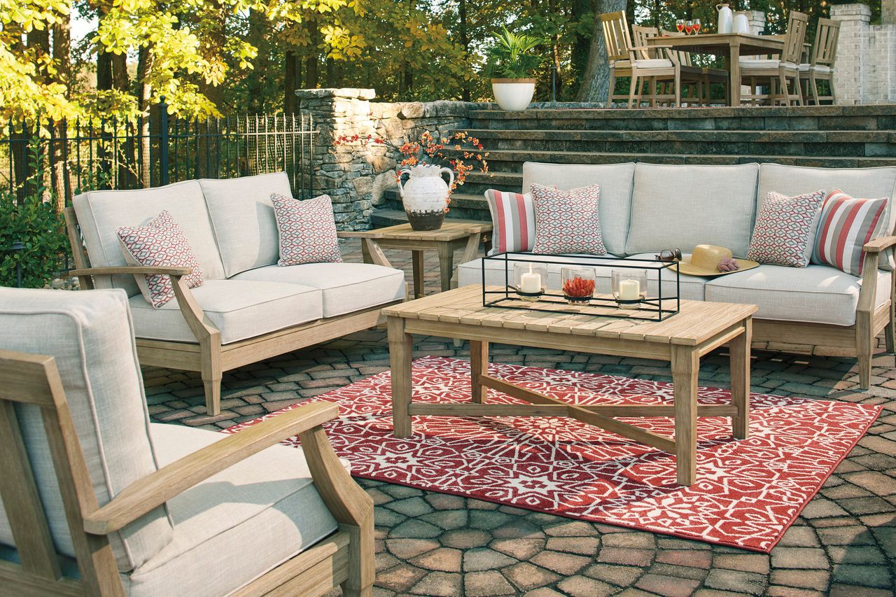 Clare View Beige Outdoor Sofa with Cushion P801838