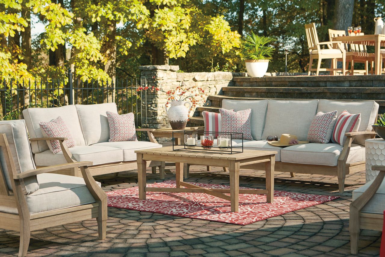 Clare View Beige Outdoor Sofa with Cushion P801838