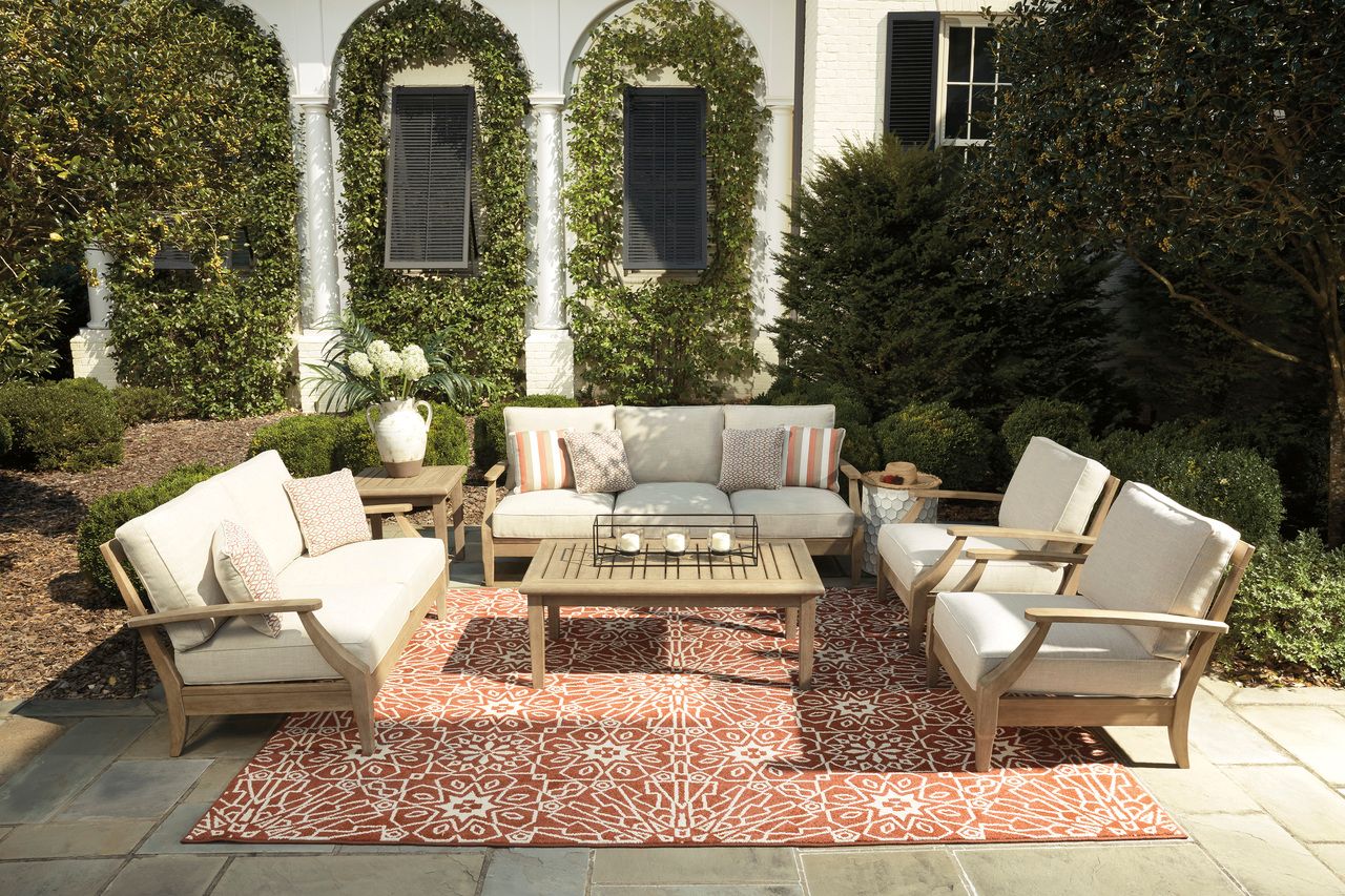 Clare View Beige Outdoor Sofa with Cushion P801838