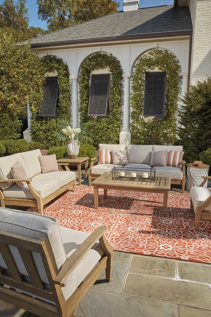 Clare View Beige Outdoor Sofa with Cushion P801838