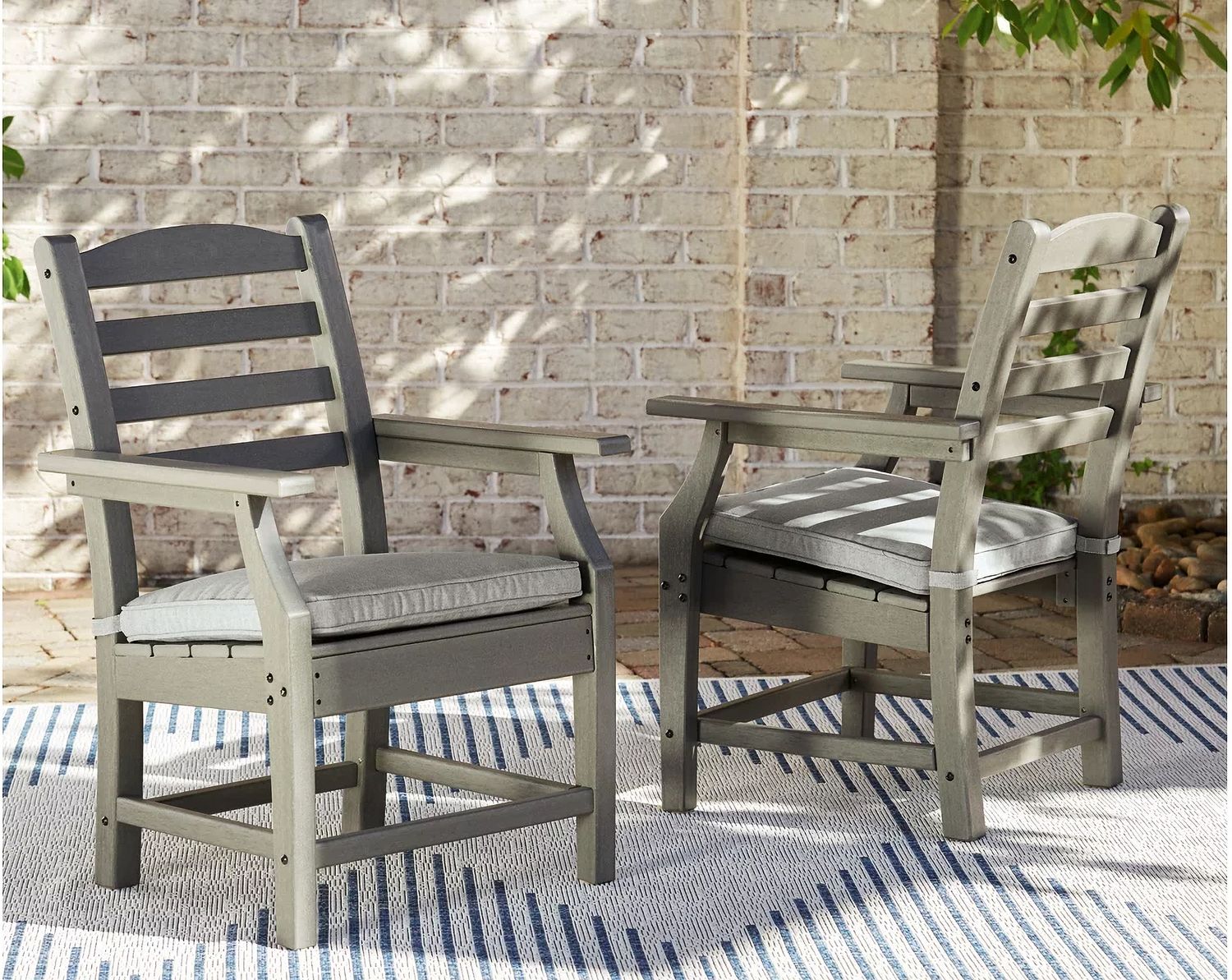 Visola Gray Arm Chair With Cushion Set of 2 P802601A