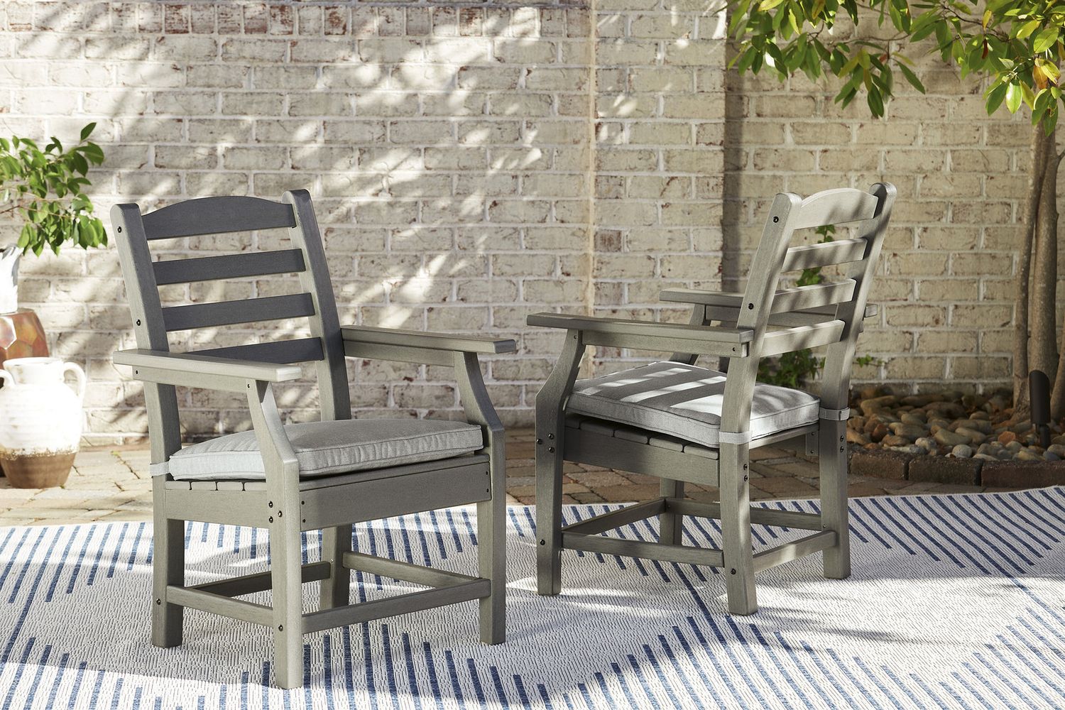 Visola Gray Arm Chair With Cushion Set of 2 P802601A