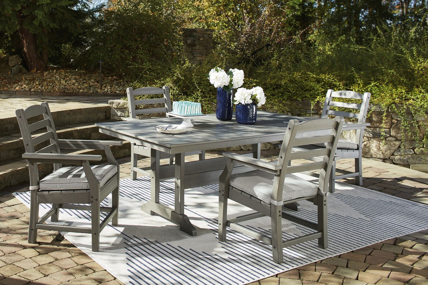 Visola Gray Arm Chair With Cushion Set of 2 P802601A