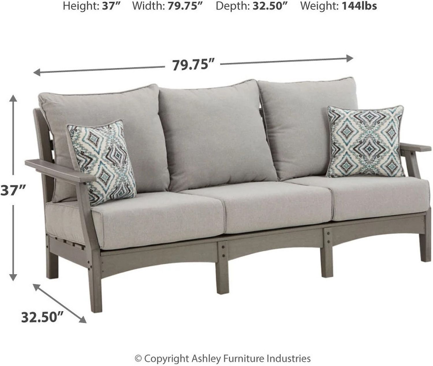 Visola Gray Sofa with Cushion P802838