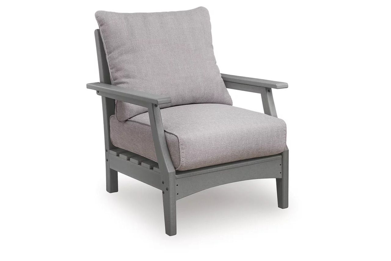 Lone View Bay Outdoor Lounge Chair with Cushion In Gray P803820