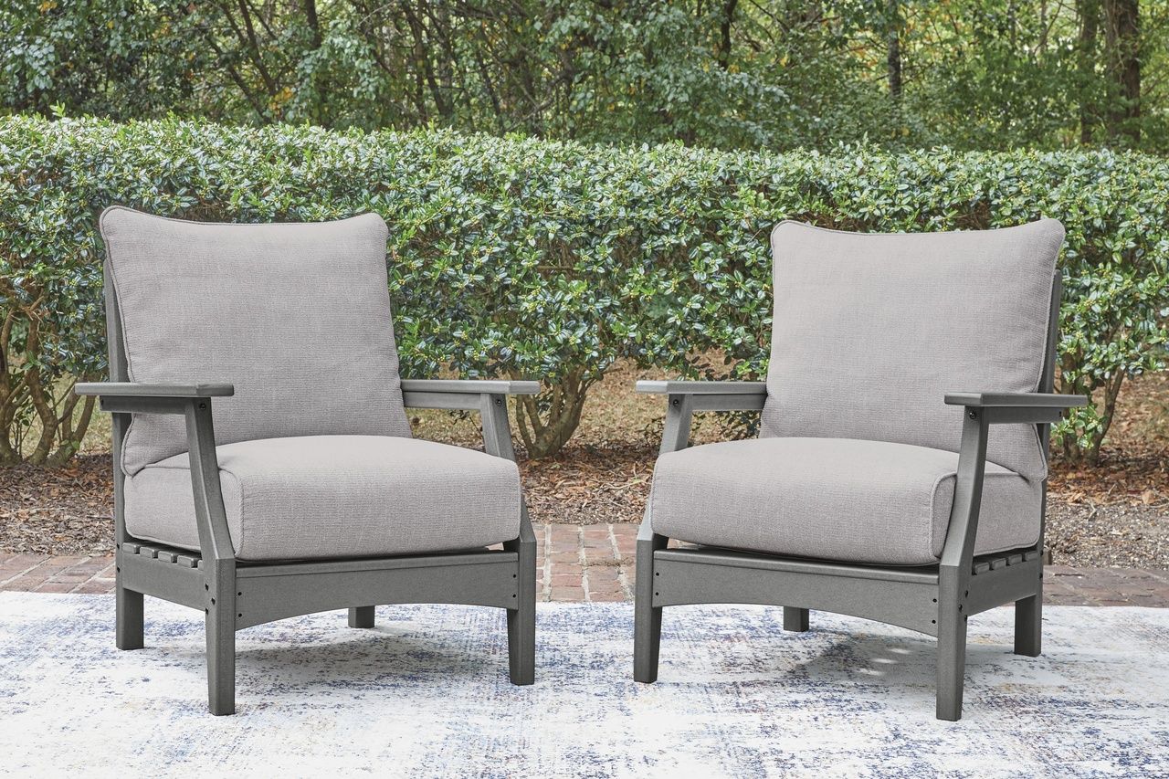 Lone View Bay Outdoor Lounge Chair with Cushion In Gray P803820