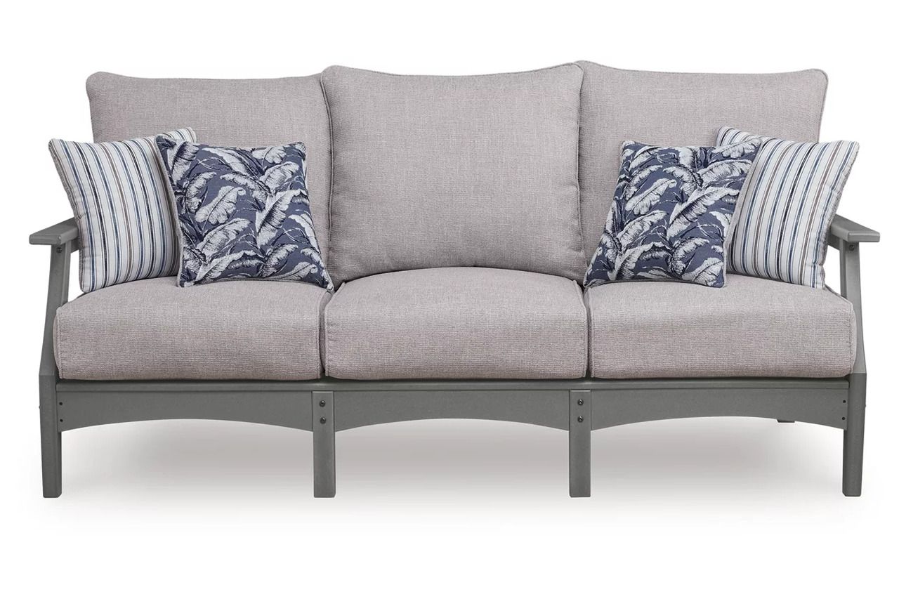 Lone View Bay Outdoor Sofa with Cushion In Gray P803838
