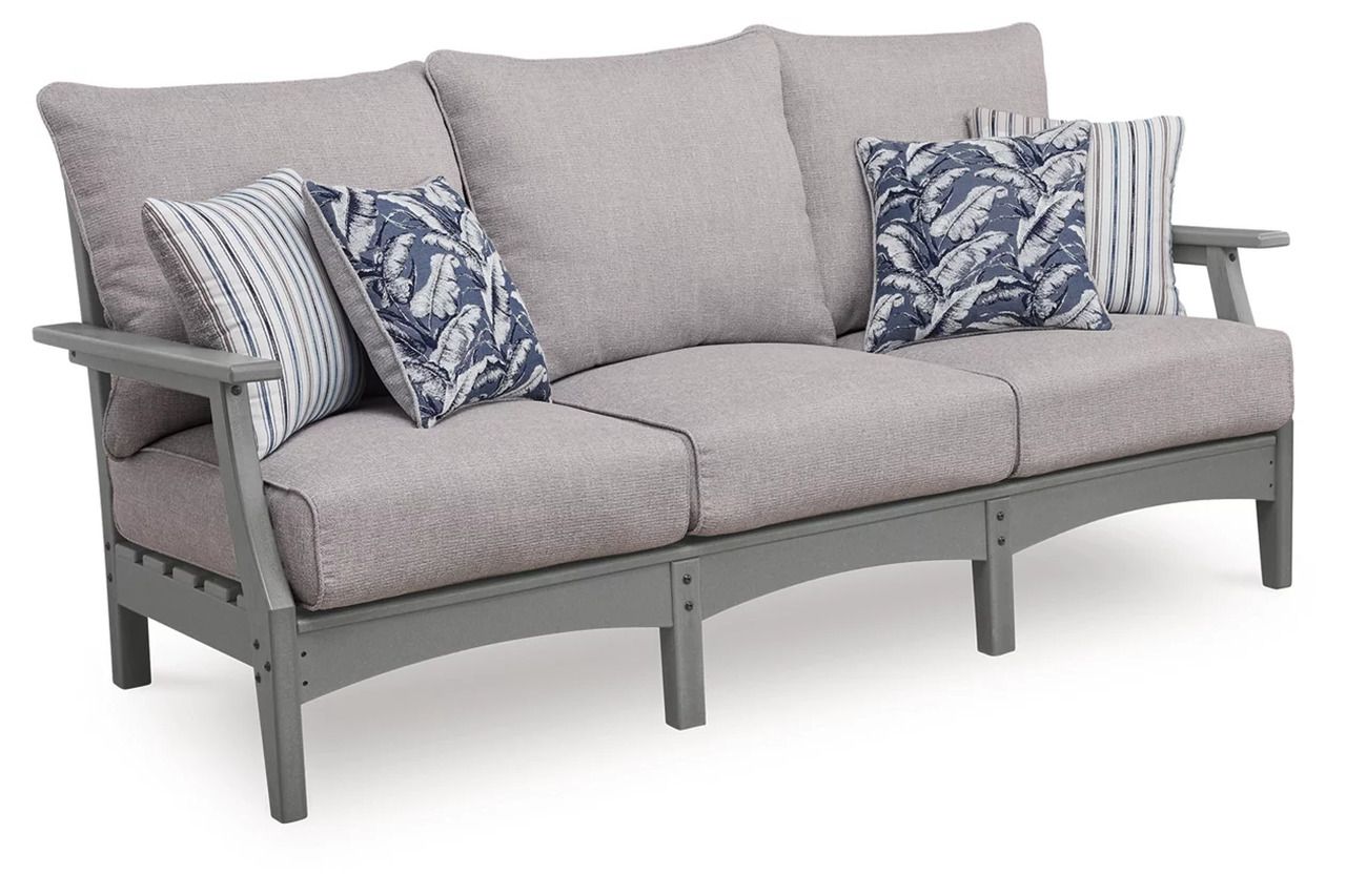 Lone View Bay Outdoor Sofa with Cushion In Gray P803838