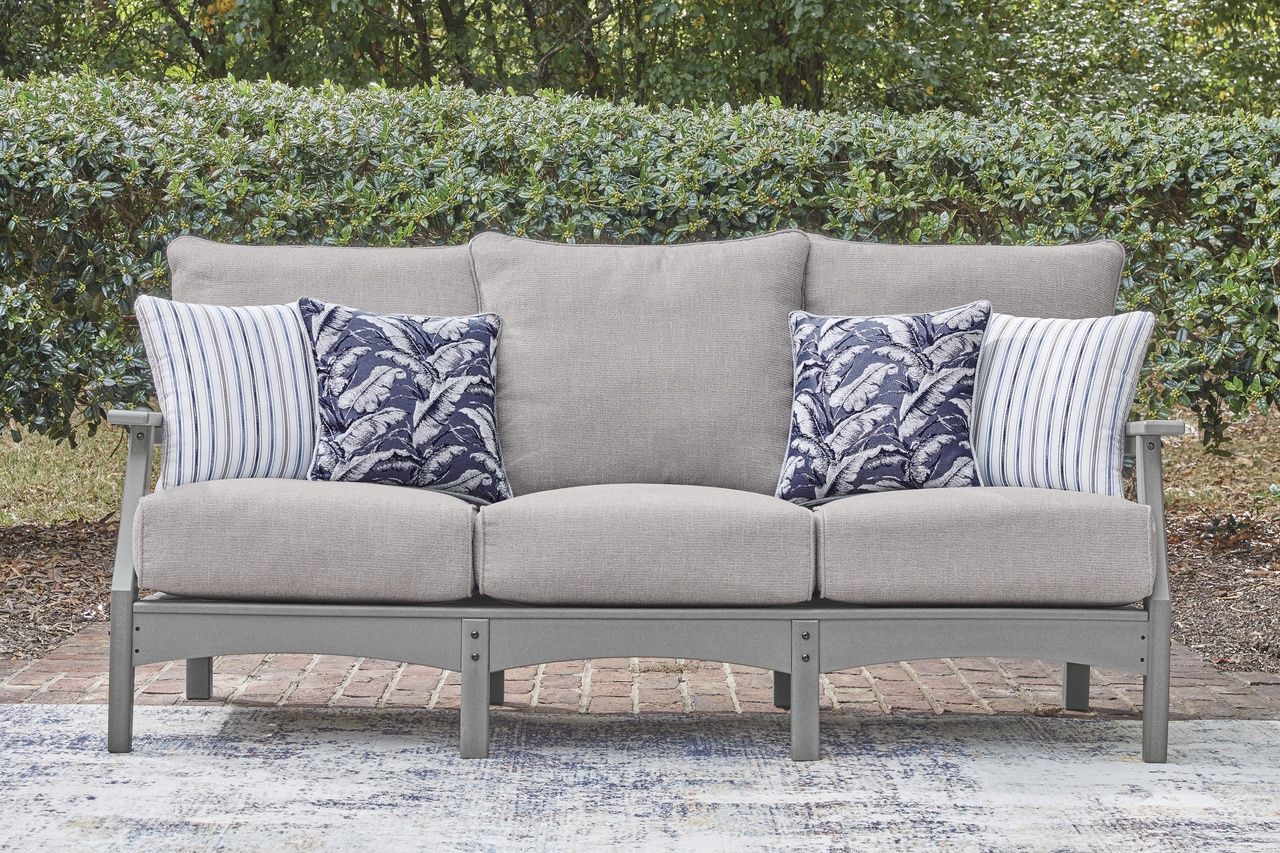 Lone View Bay Outdoor Sofa with Cushion In Gray P803838