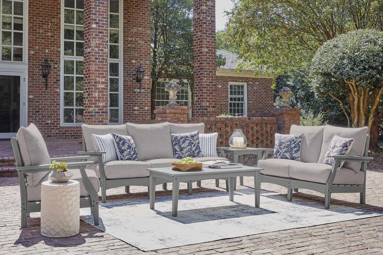 Lone View Bay Outdoor Sofa with Cushion In Gray P803838