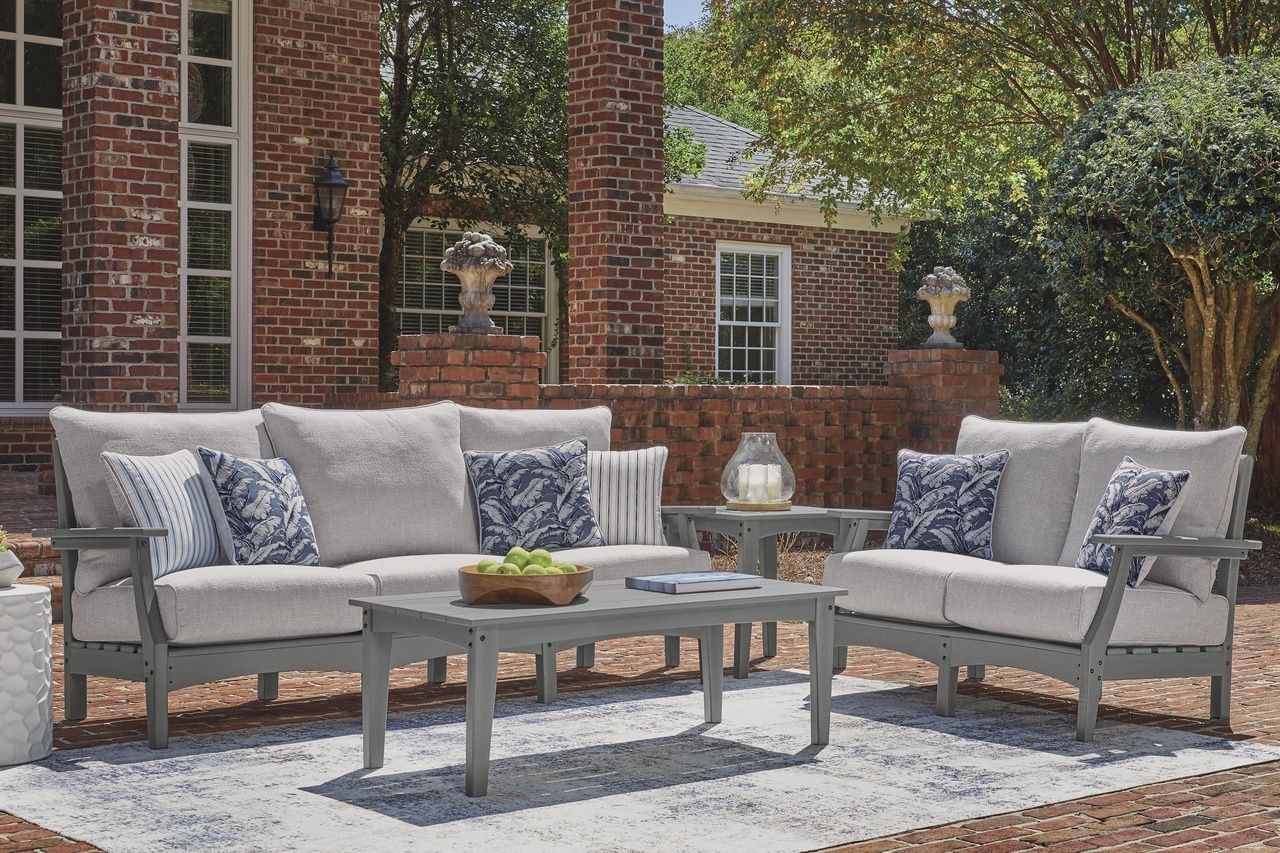 Lone View Bay Outdoor Sofa with Cushion In Gray P803838