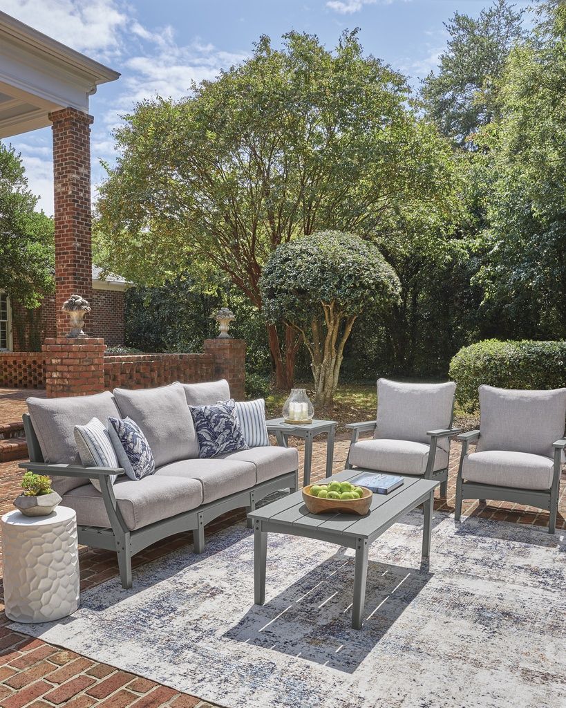 Lone View Bay Outdoor Sofa with Cushion In Gray P803838