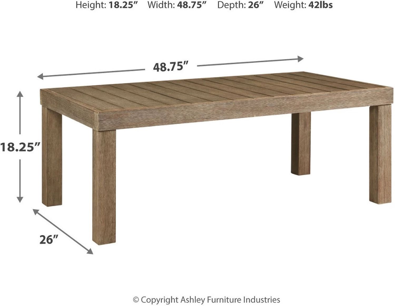 Silo Point Brown Rectangular Cocktail Table P804701
